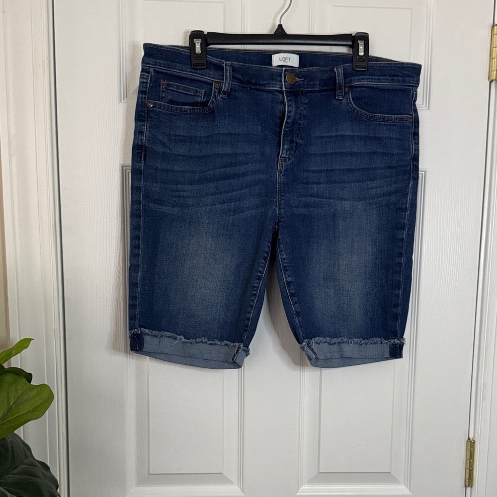 LOFT Dark Blue Denim Shorts